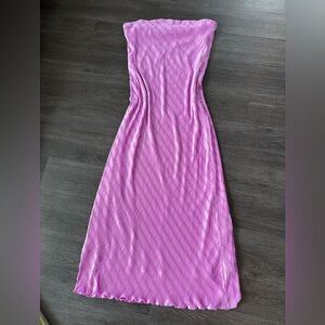 Anthropology ASTR plisse purple lilac strapless dress medium